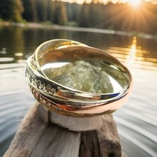 3 er Ring GOLD Gelbgold Weißgold Rosegold 57 (18,1 mm Ø) 333/8k mit Diamanten