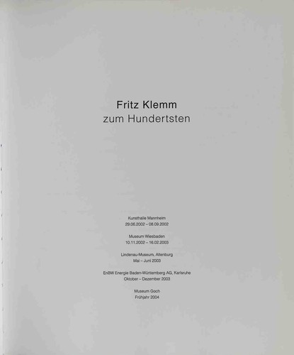 Fritz klemm zum - hundertsten,