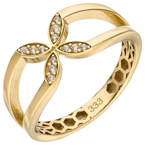 Damenring 333 gold zirkon - damenring,