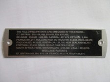 Typenschild Schild Weslake Ford Austin healey Triumph MG engine british patents