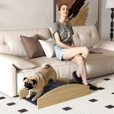 PawHut 2-in-1 Hundewippe, Hunde Agility Wippe aus Holz, Hunde Agilitäts Rampe