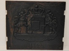 Bayern Wappen Guss - Eisen Platte Ofenplatte, gebraucht