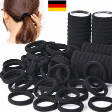 50-100x Haargummi Schwarz