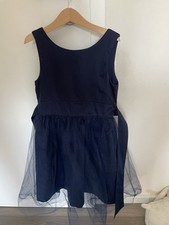 Kleid festlich Vertbaudet dunkelblau  Gr.  128 134 Tüll sehr guter Zustand