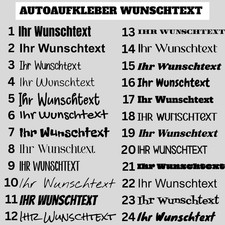 Wunschtext Aufkleber Auto –