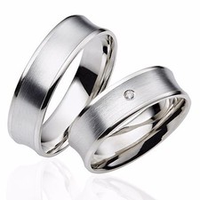 2 x 333 Trauringe Eheringe PAARPREIS Weissgold Eheringe inkl. Gravur+St C019