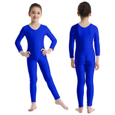 DE Kinder Mädchen Ballettanzug Langarm Trikot Gymnastik Turnanzug Body Overall