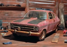 Opel B Kadett Coupé 1900 Rallye Diorama realistisch patiniert Umbau 1:18