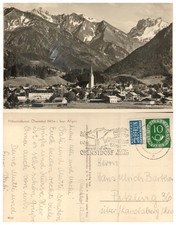 OBERSTDORF Kurort 1952 Antike Ansichtskarte selten alt gelaufen historische 