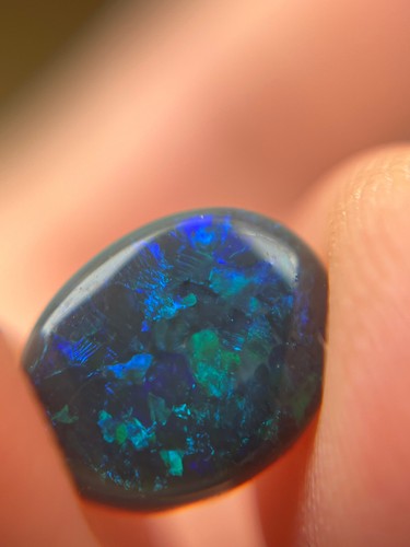 Polish black opal lightning - opal,