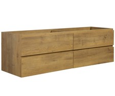 Waschbeckenunterschrank Angela 160cm - Eiche - Unterschrank Badmöbelset