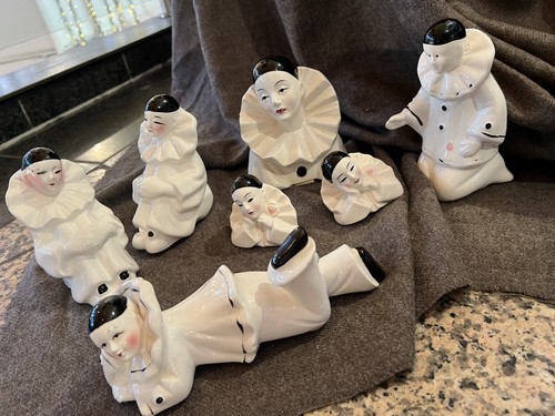 Pierrot porzellan figuren - porzellan, set