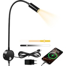 Leselampe Wandmontage LED Bett Leseleuchte 3W Bettleuchte Schwanenhals Lampe