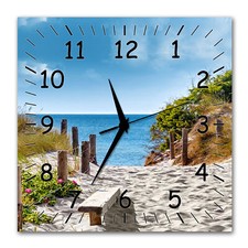 BM Wanduhr 30 cm x 30 cm leises Uhrwerk Funkuhrwerk Meer Strand 9523-1 SZ