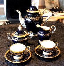 WEIMAR Porzellan Katharina edles Mokkaservice Espresso Echt Kobalt Tête-à-Tête