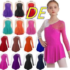 DE Eiskunstlauf Kleid Kinder Mädchen Ballettkleid Ballettanzug Gymnastikanzug 