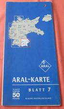 Nachlaß Landkarte ! Faltkarte ARAL KARTE ca 1960/65 Westdeutschland BLATT 7