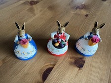 Alte Erzgebirge Seiffen Osterhase Hasenfigur Osterdeko vintage 3 Stück