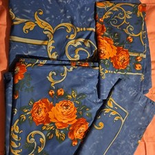 Bettwäsche QVC blauer Grund mit Ornament-Blumenmuster