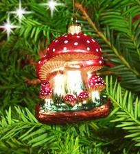 Christbaumschmuck Glas Christbaumkugel Pilze Fliegenpilz 8cm