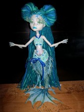 1 Monster High Puppe Meerjungfrau Nixe Hybrid-OOAK-Unikat Kopf Abbey