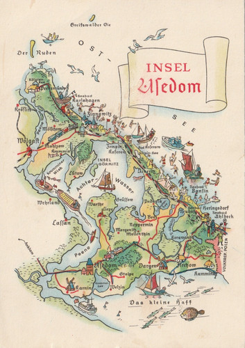 Ddr postkarte insel usedom - insel,
