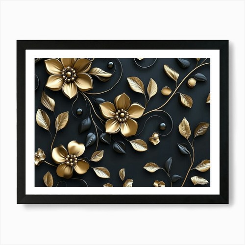 Elegantes gold blumenmotiv - 3d,