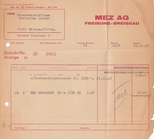 Freiburg rechnung 1949 - freiburg,