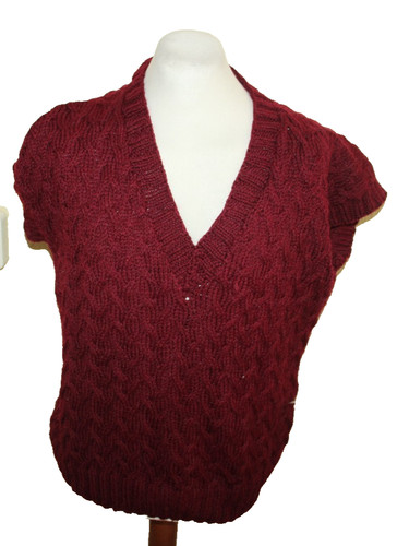 Damen aran weste bordeaux rot - weste,