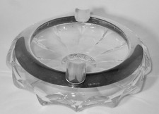 Vintage Kristallglas Aschenbecher mit 925er Silbermontur WB  60er Jahre -777-