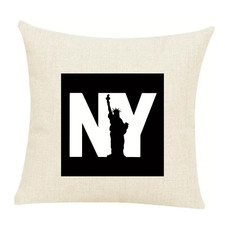 Kissenbezug bedruckte Kissenhülle Deko"LOGO NEW YORK" 40x40 cm