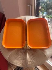 Tupperware 2 Maxi Picknick Teller orange Kinderteller Servier Teller Platte