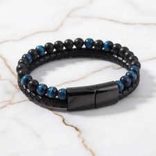 Blaues tigerauge armband - tigerauge,