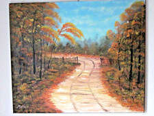 Ölgemälde  Kunstwerk geschwungener Waldweg direkt vom Künstler Bob Ross stil