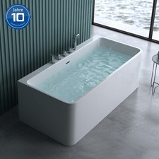 Badewanne freistehend 180cm Standbadwanne Badewanne mit Armatur Acryl Wanne V601