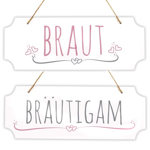 Schilder set braut bräutigam - set, braut+bräutigam