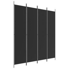 4-tlg. Paravent Schwarz