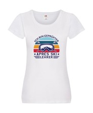 Geprüfter Apres Ski Lehrer | Ski-Brille | Berge | Ski-Stöck Damen Shirt Weiß