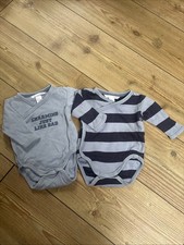 H&M 56 Blaues Wickelbody Set