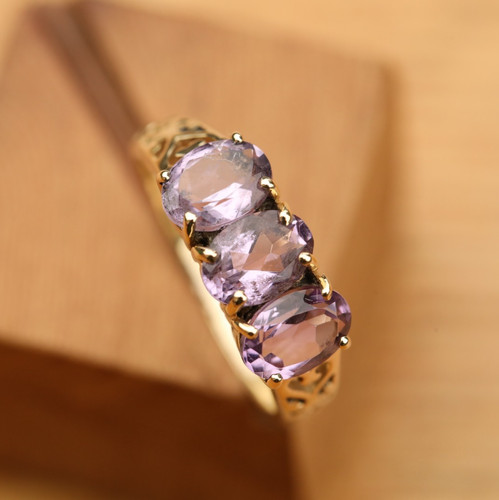 Amethyst ring massiv - amethyst,