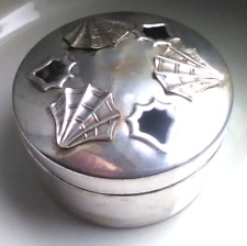 Deckel- Dose Muschel Dekor im Jugendstil antik Potpourri versilbert Meer Vintage