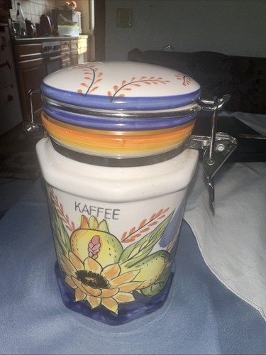 Kaffeedose dose bemalt dick - dose,