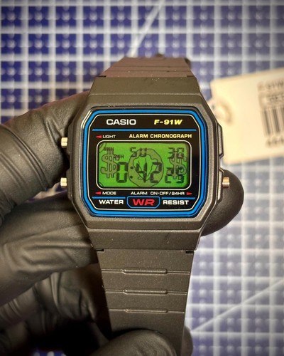 Casio 91w cartoon - cartoon, dollar