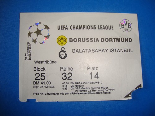 Ticket bvb dortmund - 97/98,