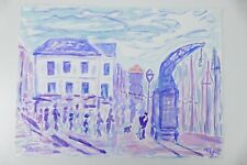 Wilhelm Klußmann Aquarell 1995 sig. Stau Oldenburg 65x48cm N-1499