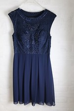 Niente Kleid festlich dunkelblau m. Stola Cocktailkleid Abendkleid von P&C Gr.40