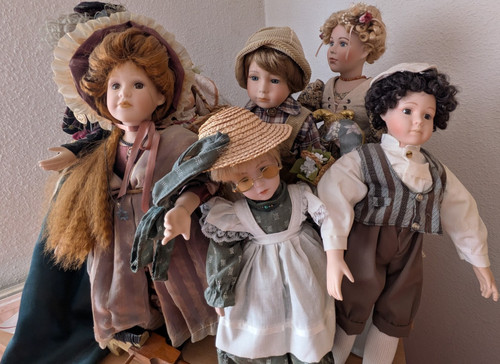 Porzellan und babypuppen set - und,