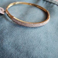 1/4ct TW Diamanten 14k Gold über 925 Sterling Silber Armreif Armband 8,5"