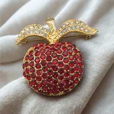 Vintage Apfel Brosche mit