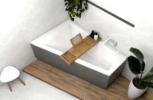 Badewanne ablage bambus - badewanne,